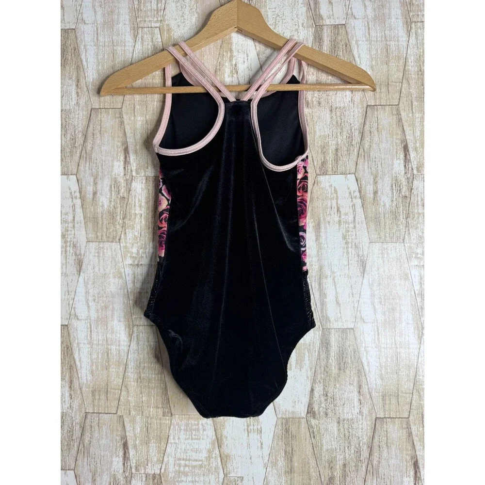 Justice Girls Size 10 Dance Gymnastics Leotard Jumpsuit Velvet STRETCH‎